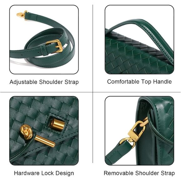 🆕 Eipron Trendy Casual Clutch Purses Women Red Leather Top-Handle Evening Bag - Picture 4 of 6